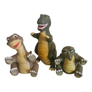 Vintage Set Of 3 1988 The Land Before Time Dinosaur Hand Puppets Pizza Hut